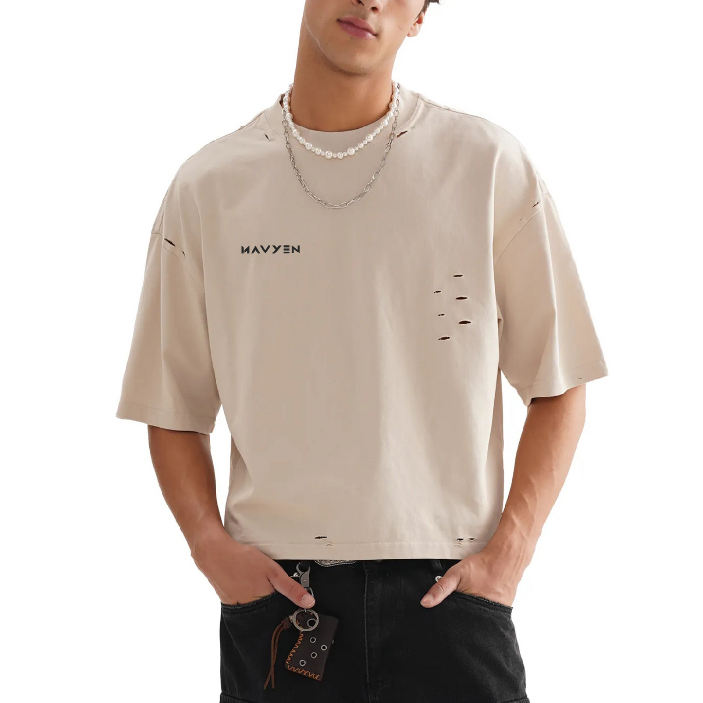 Classic Frayed Boxy Tee - 250 GSM