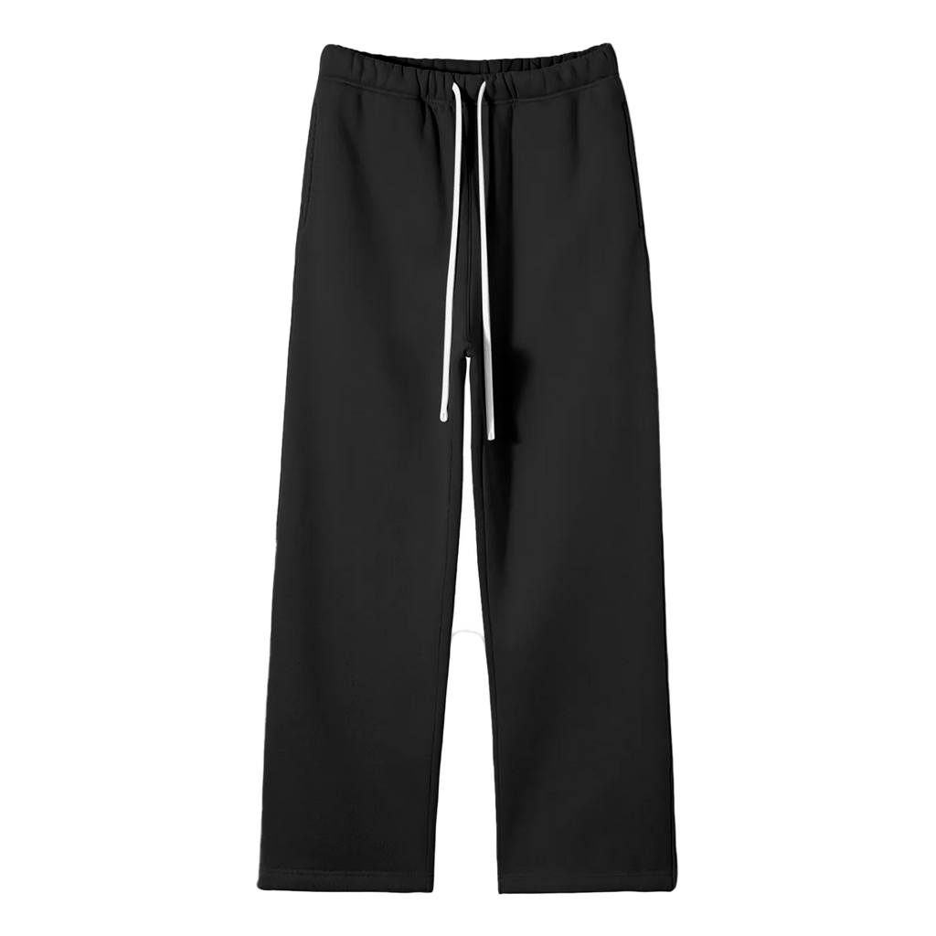 Unisex Solid Color Fleece Straight Leg Pants