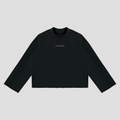Unisex Mock Neck Raw Edge Boxy Sweatshirt