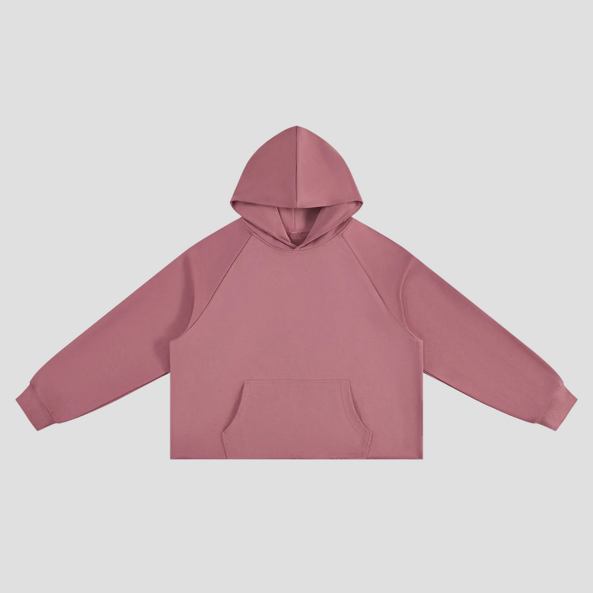 Unisex Vintage Wash Raw Edge Boxy Hoodie