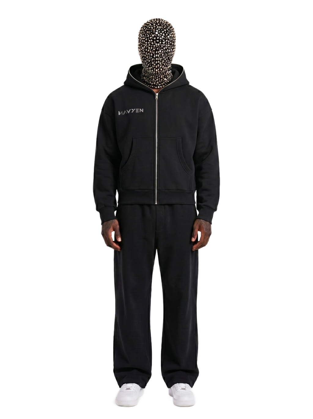 Fleeced Full-Zip Boxy Hoodie