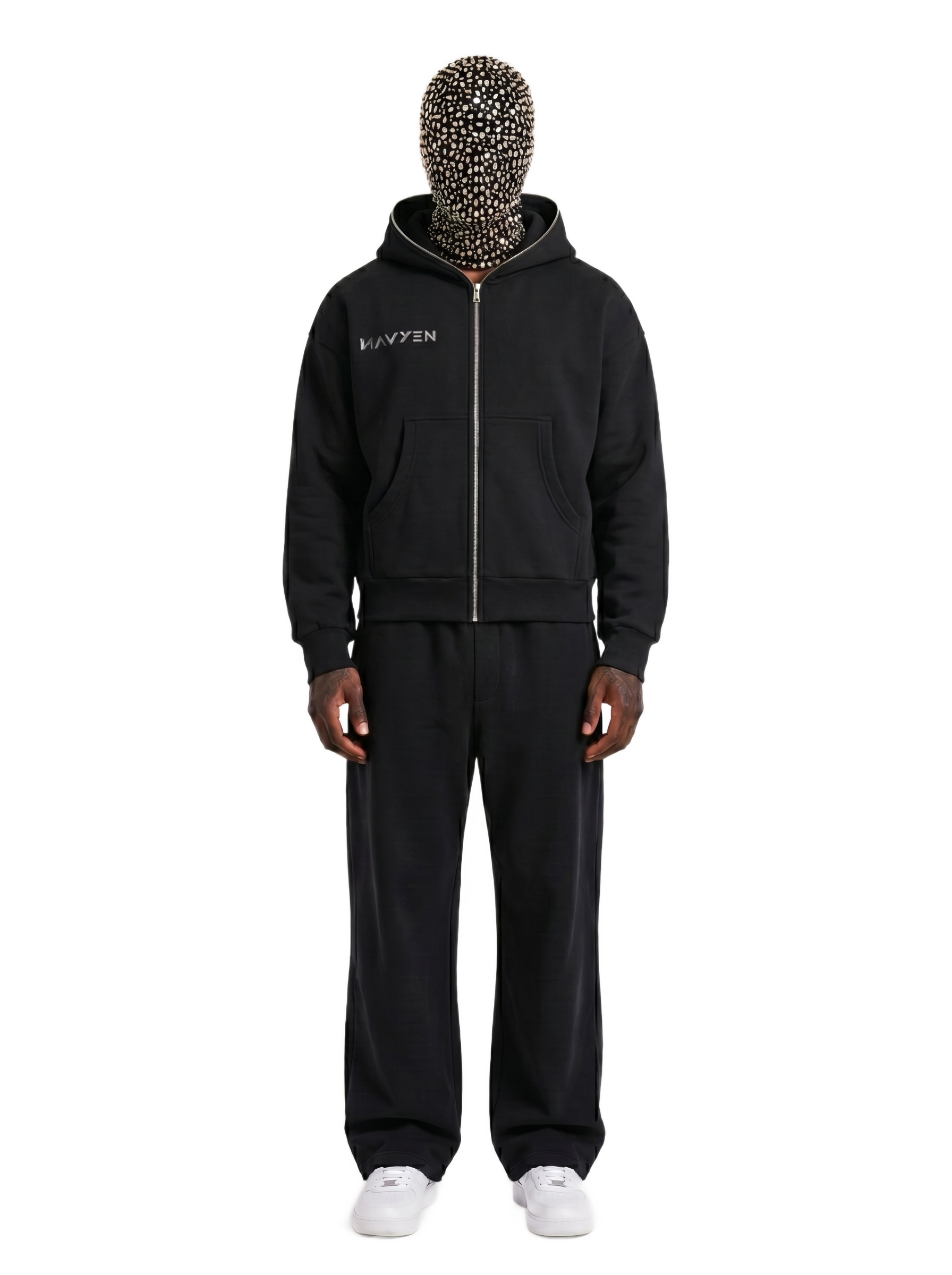 Fleeced Full-Zip Boxy Hoodie