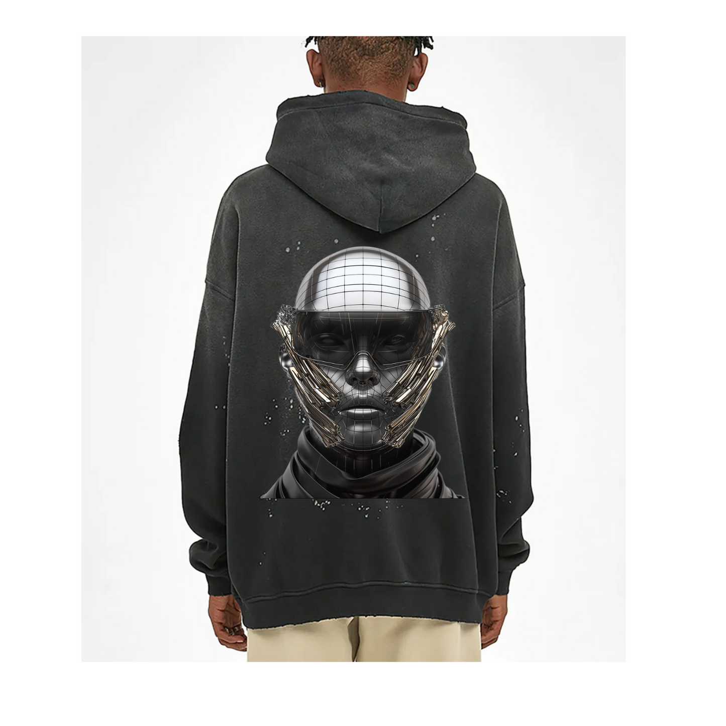 Vintage Wash Frayed Fleece Hoodie - 360 GSM