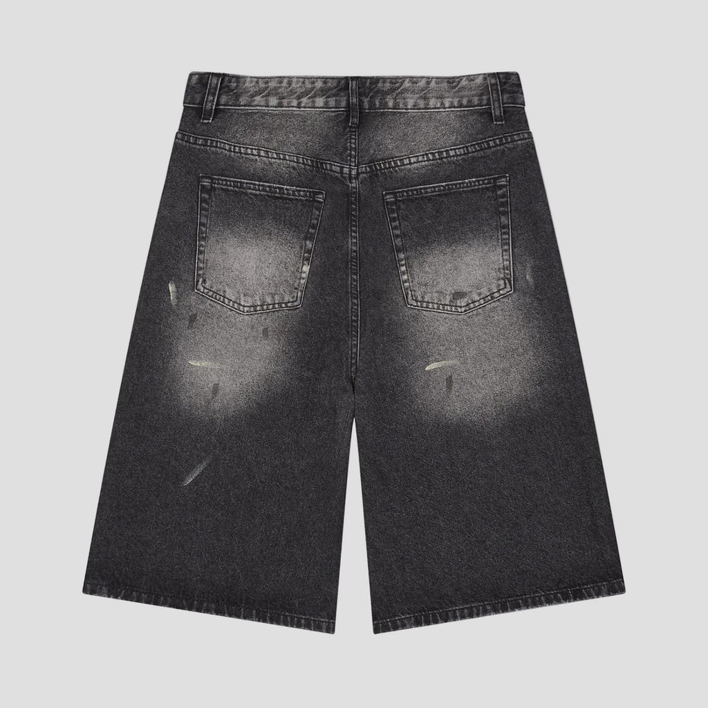 Men’s Vintage Wash Wide Leg Denim Shorts