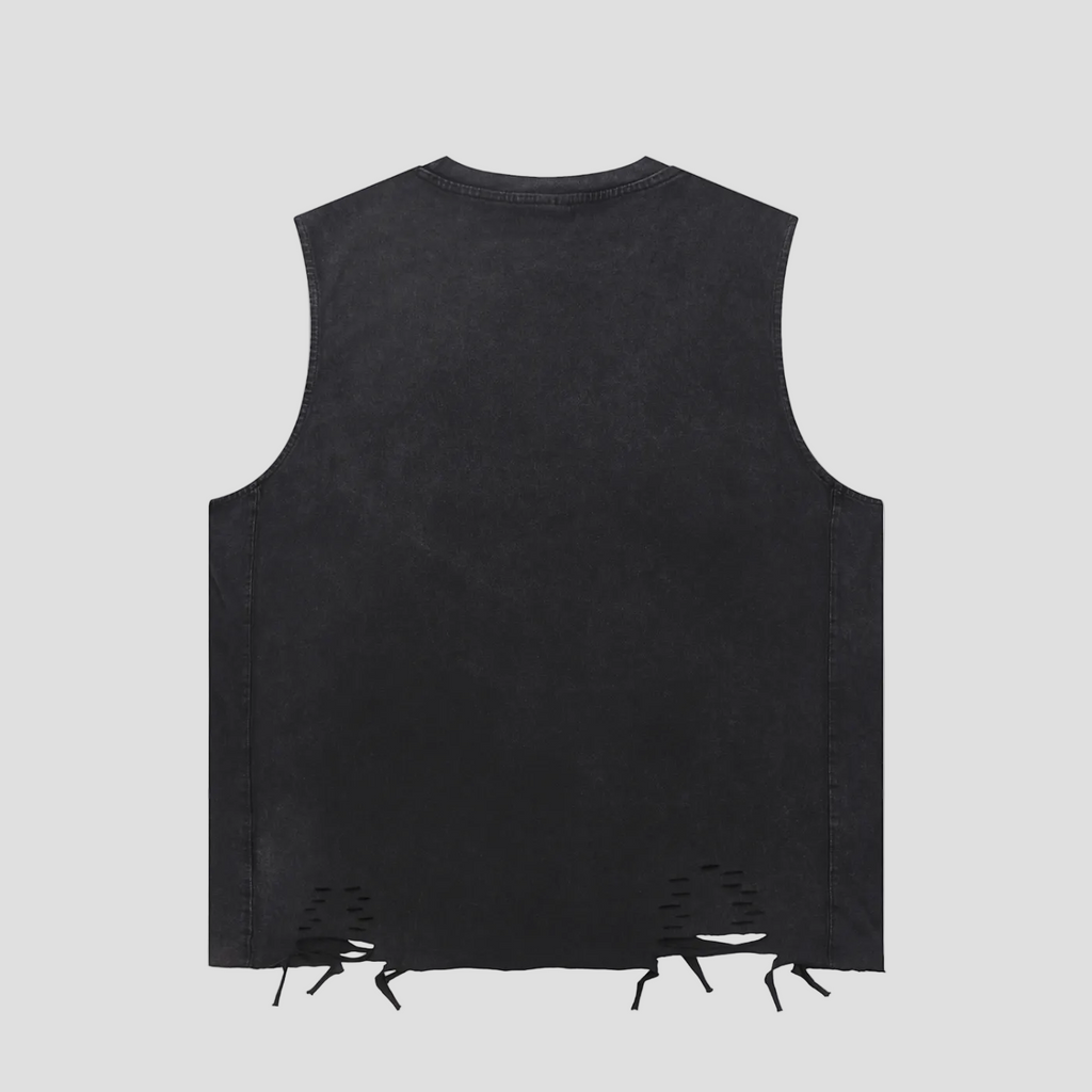 Snow Washed Raw-Hem Tank Top