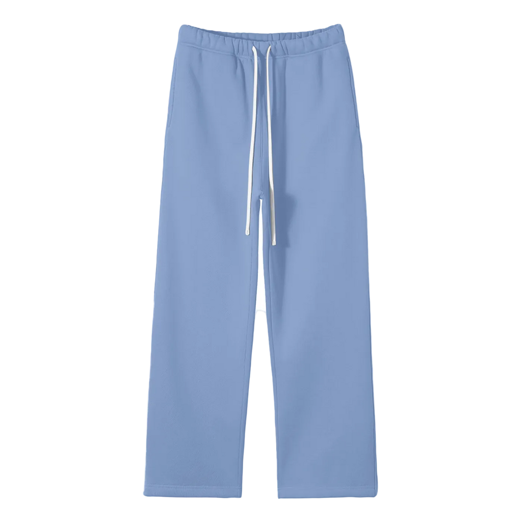 Unisex Solid Color Fleece Straight Leg Pants