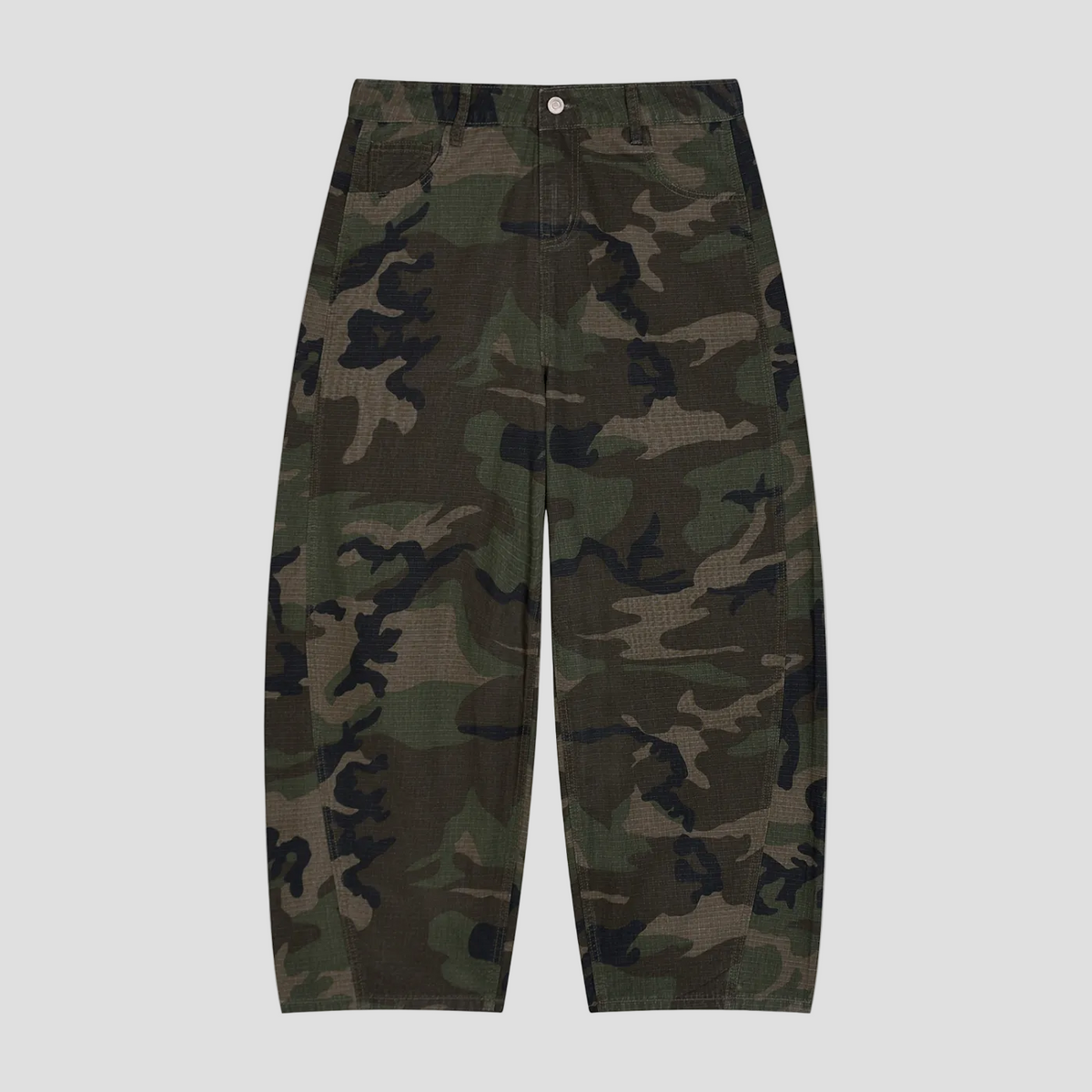 Men’s Camo Barrel Leg Cargo Pants