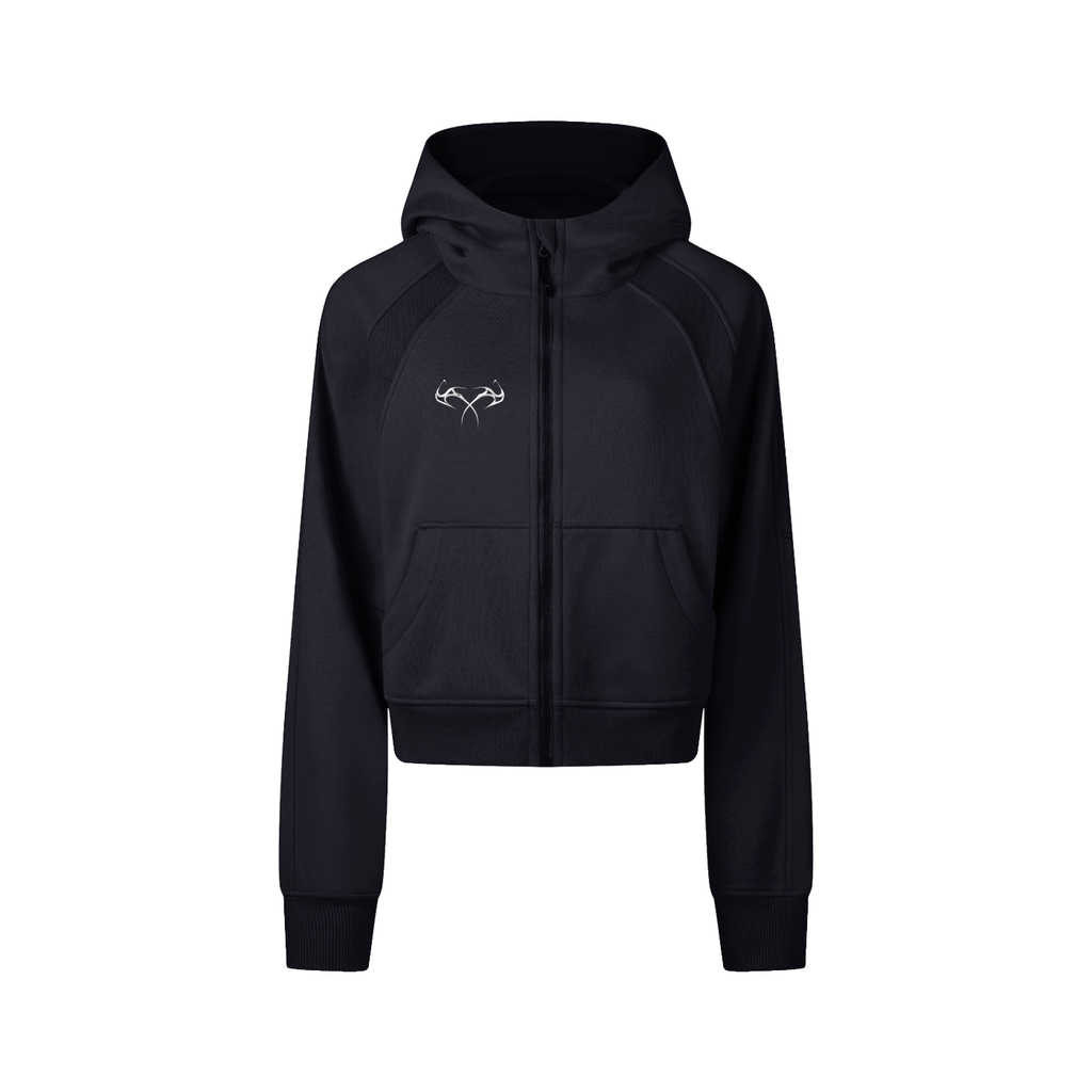 Cropped Zip-Through Hoodie