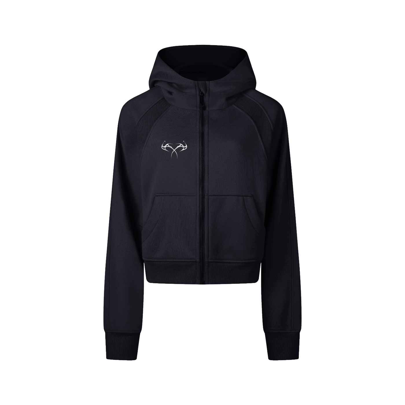 Cropped Zip-Through Hoodie