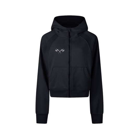 Cropped Zip-Through Hoodie