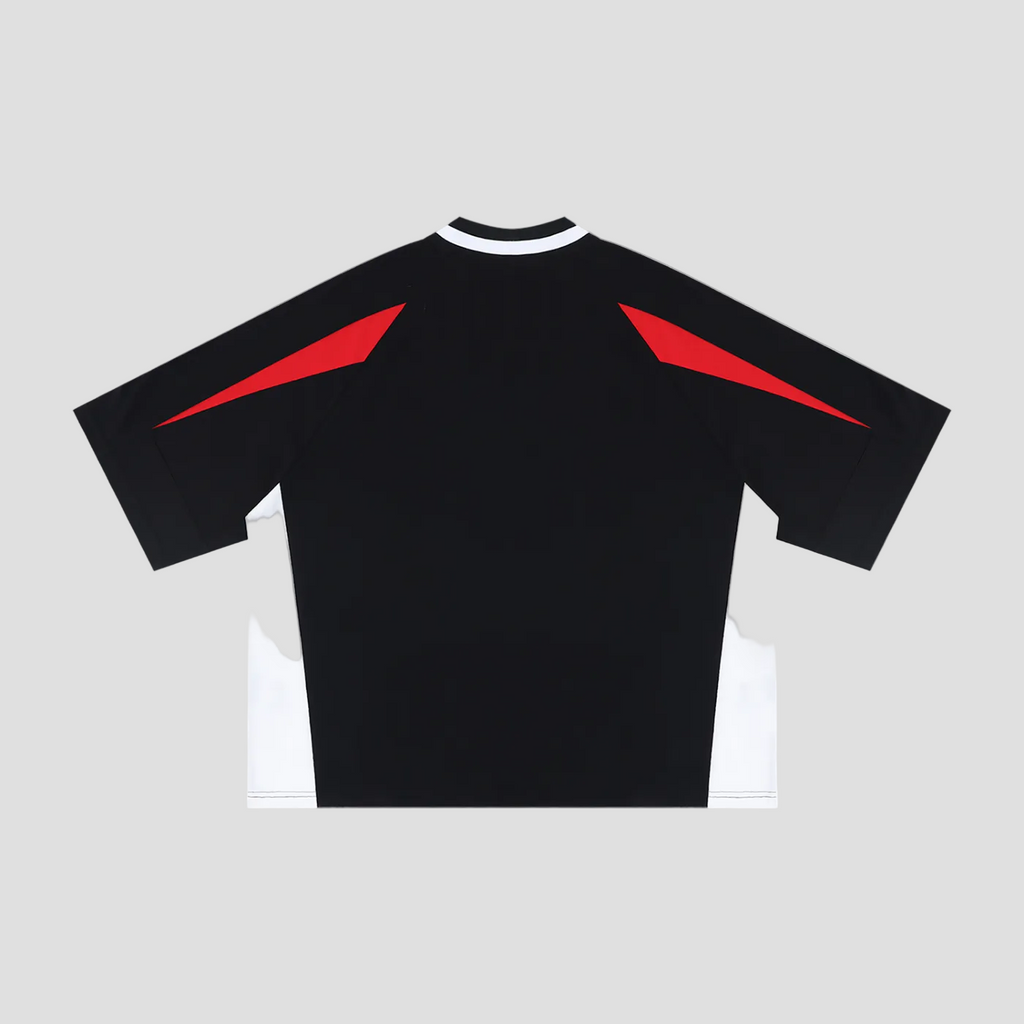 Unisex Oversized Color Block V-Neck T-Shirt