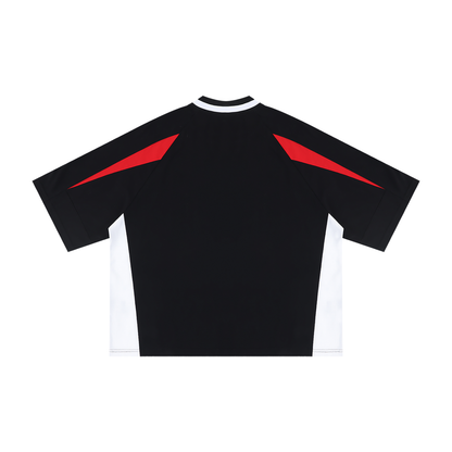 Unisex Oversized Color Block V-Neck T-Shirt