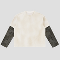 Unisex Vintage Wash Leopard Paneled Layer T-Shirt