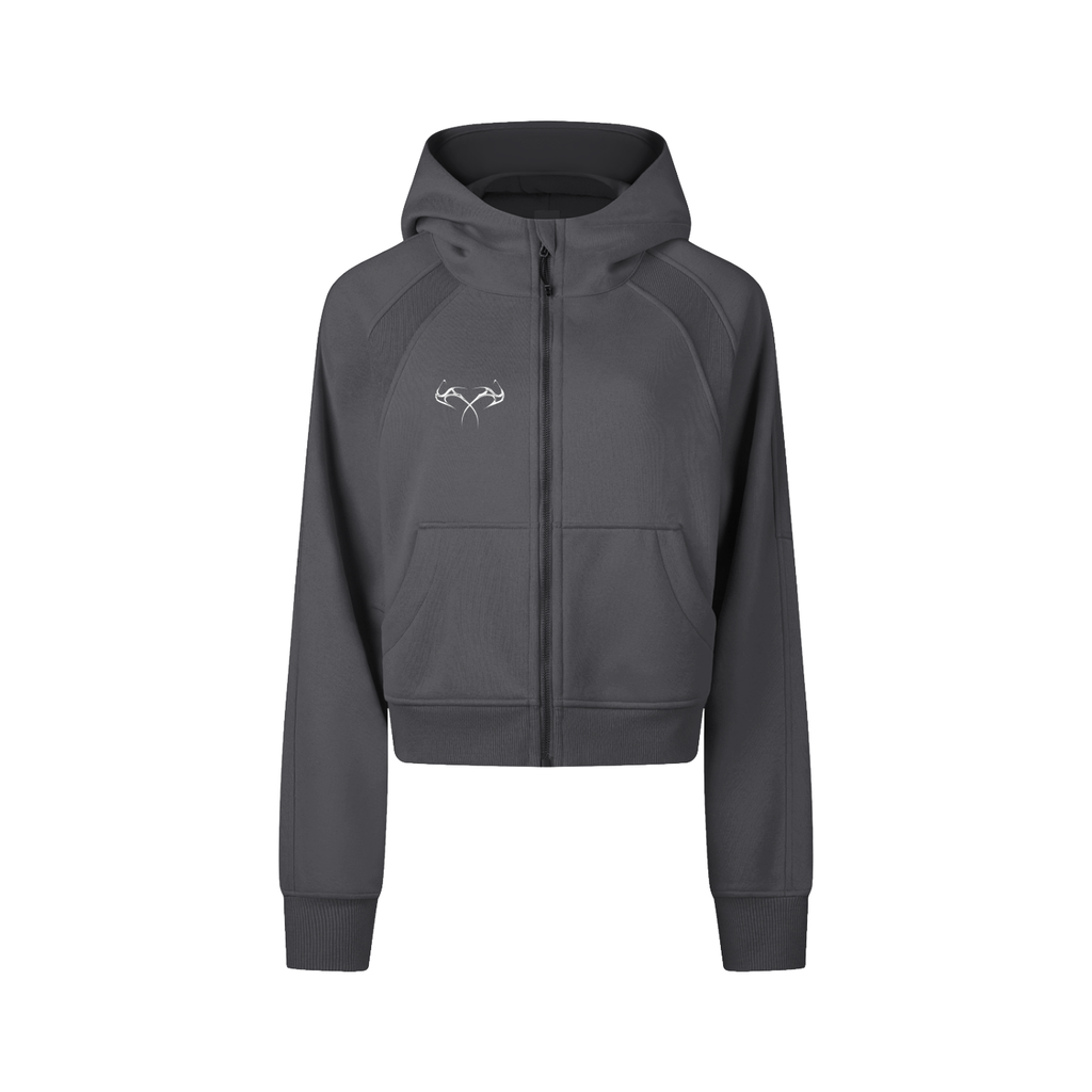 Cropped Zip-Through Hoodie