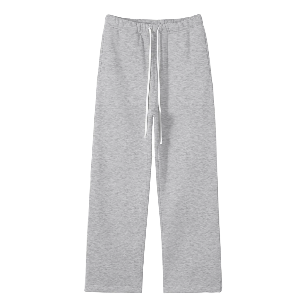 Unisex Solid Color Fleece Straight Leg Pants