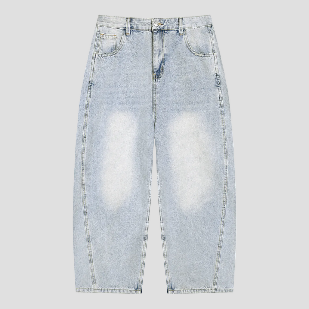 Men's Vintage Wash Sunfade Barrel Leg Jeans