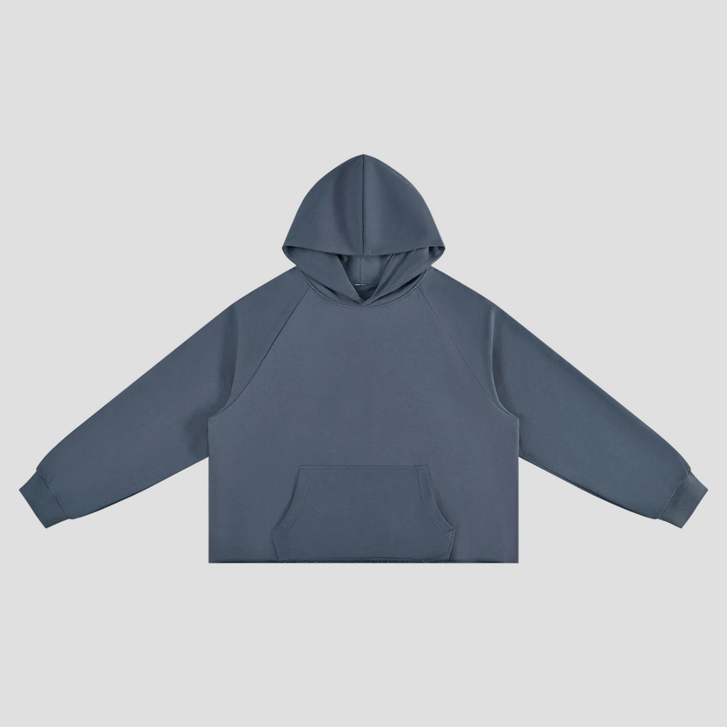 Unisex Vintage Wash Raw Edge Boxy Hoodie