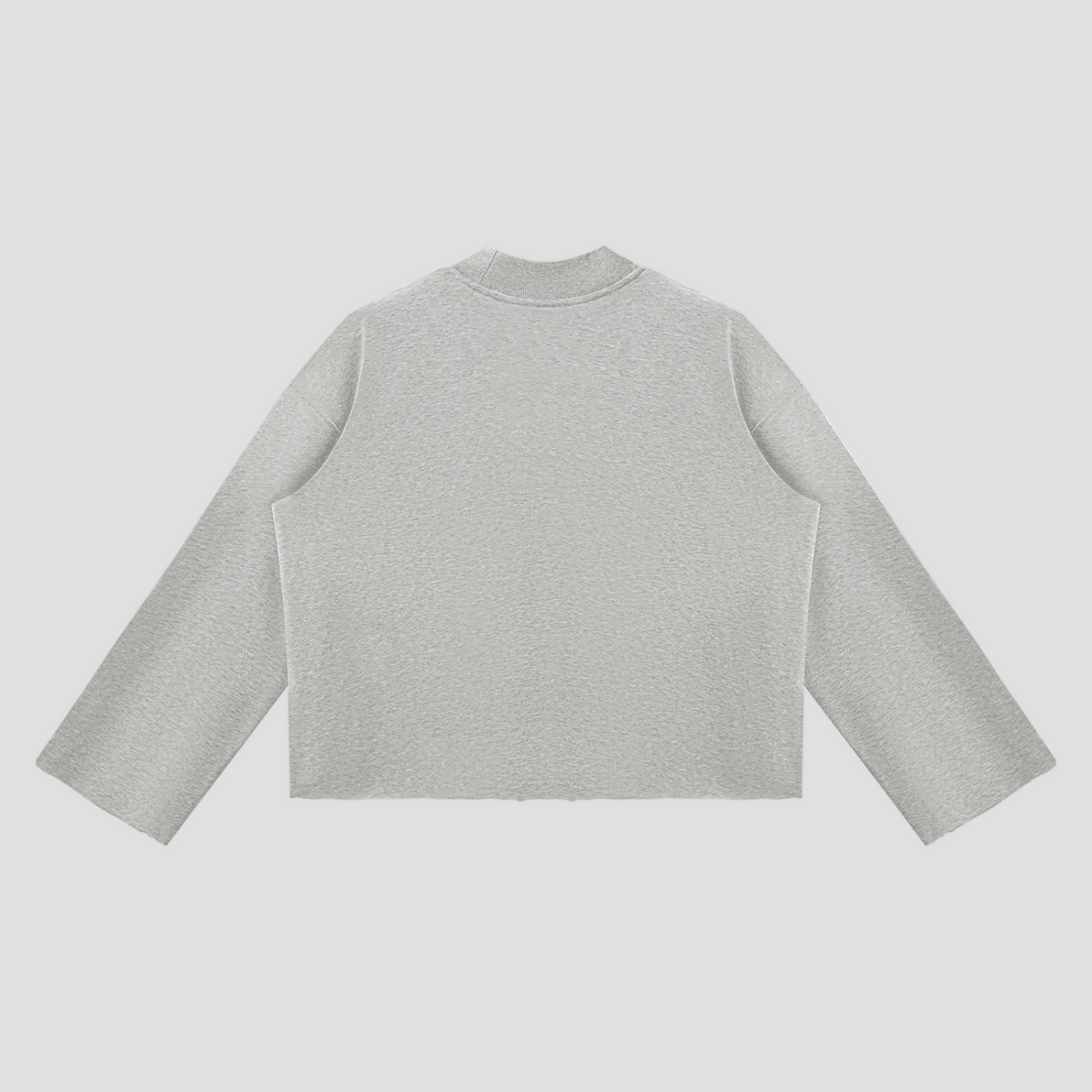 Unisex Mock Neck Raw Edge Boxy Sweatshirt