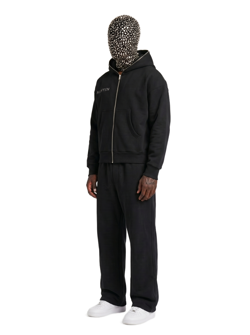 Fleeced Full-Zip Boxy Hoodie