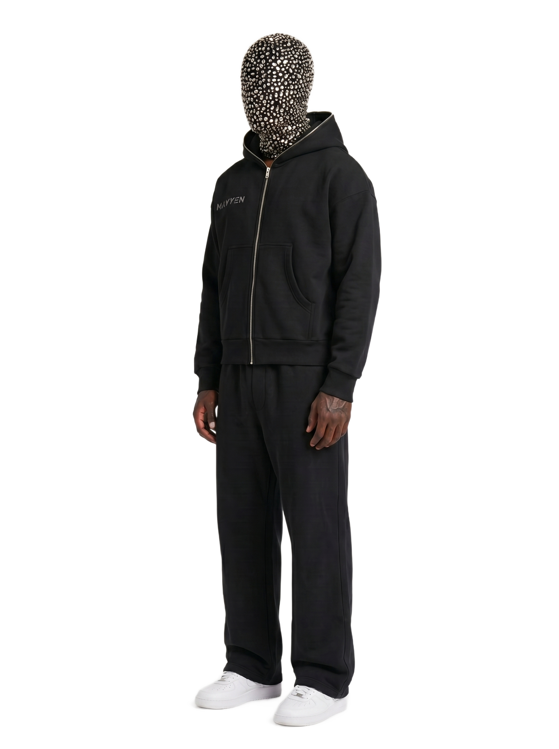 Fleeced Full-Zip Boxy Hoodie