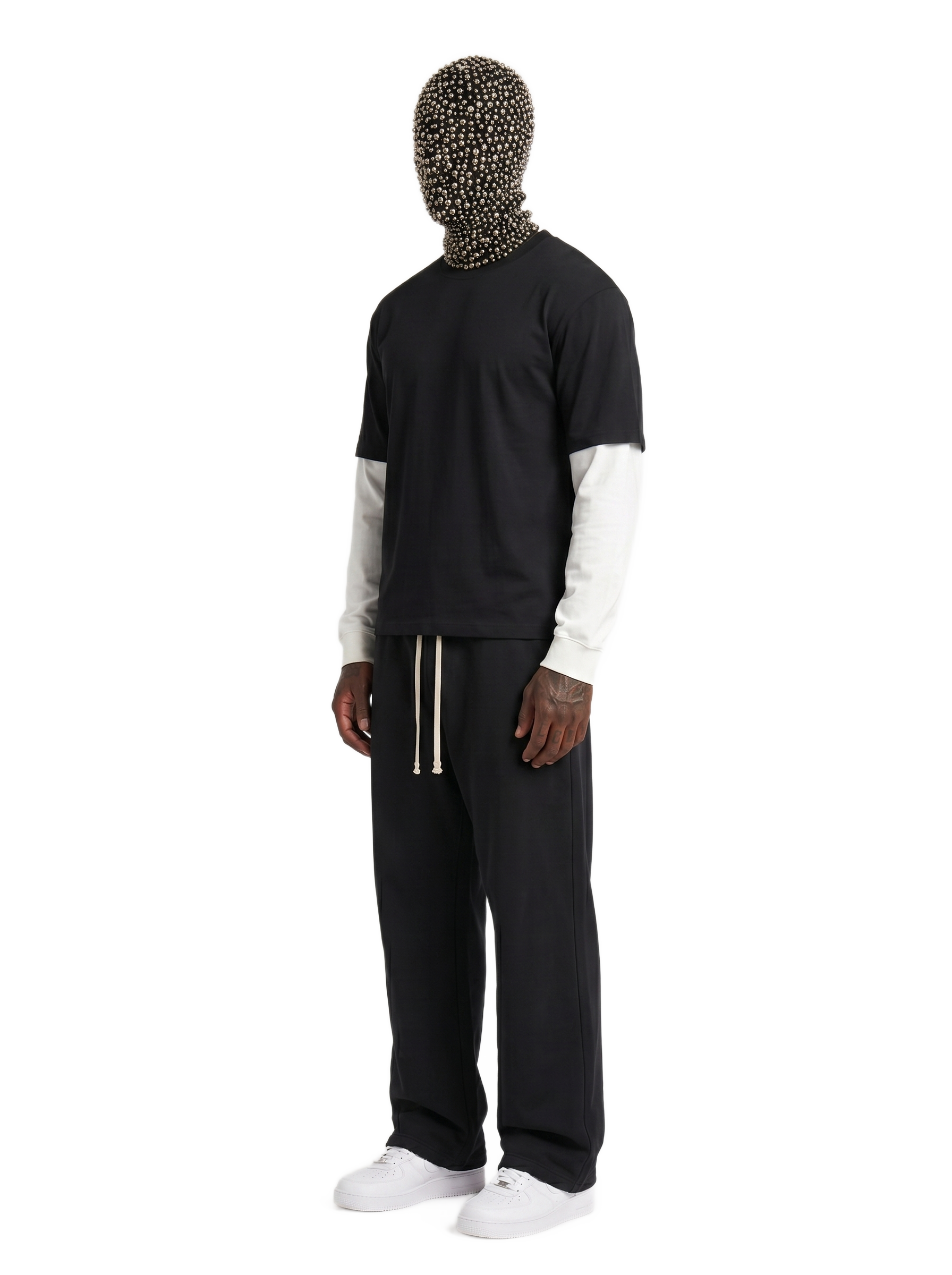 Layered Contrast Sleeve Cotton T-Shirt