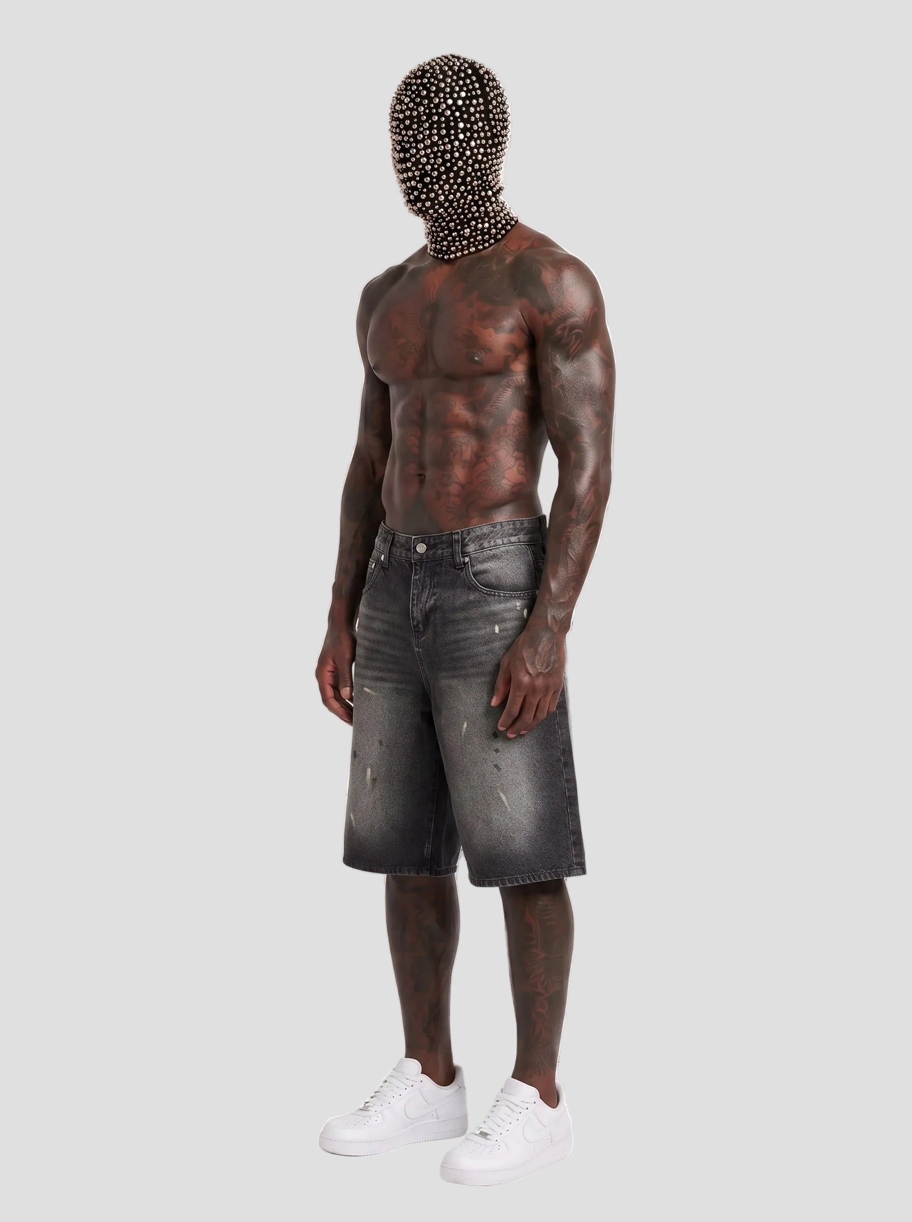 Men’s Vintage Wash Wide Leg Denim Shorts