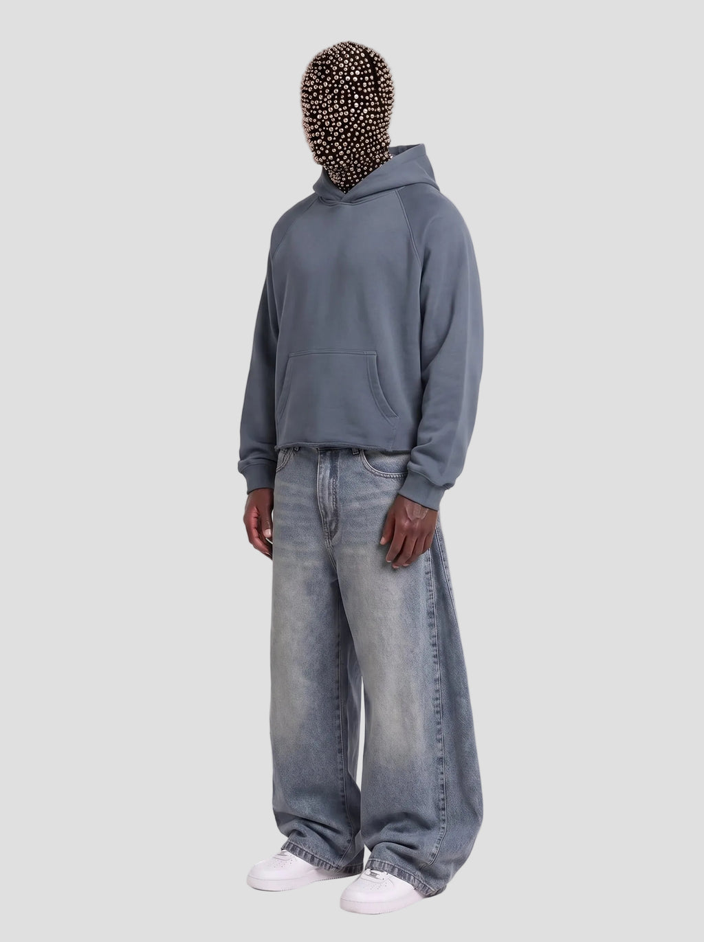 Unisex Vintage Wash Raw Edge Boxy Hoodie