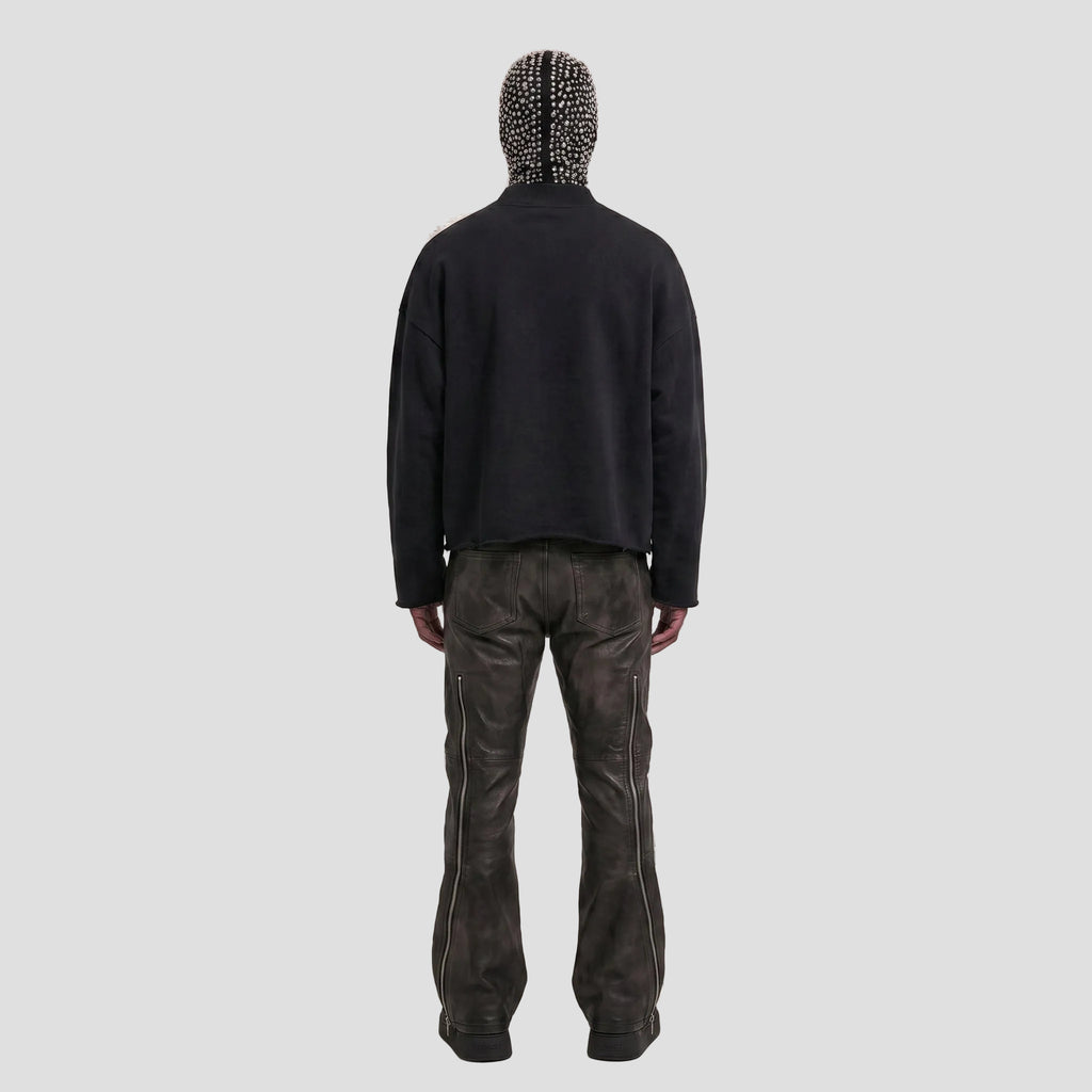Unisex Mock Neck Raw Edge Boxy Sweatshirt