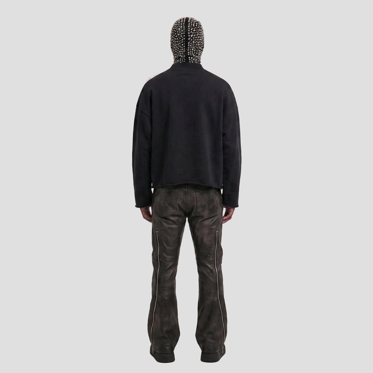 Unisex Mock Neck Raw Edge Boxy Sweatshirt