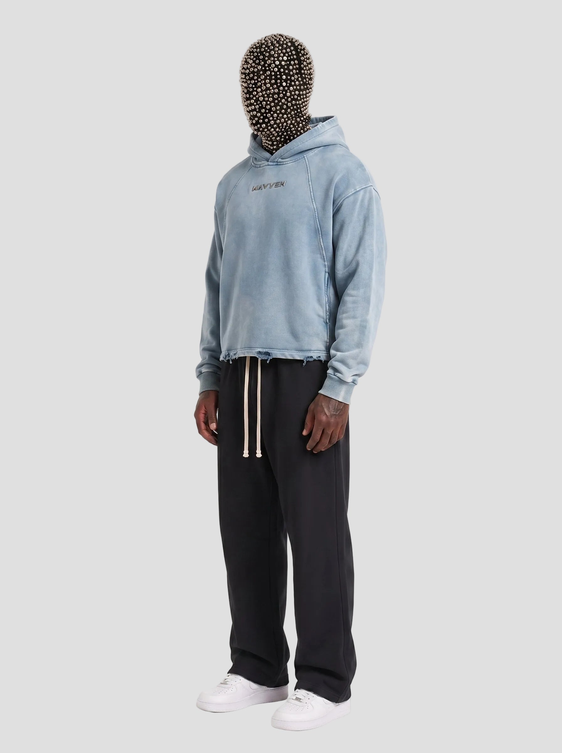 Vintage Washed Frayed-Hem Hoodie