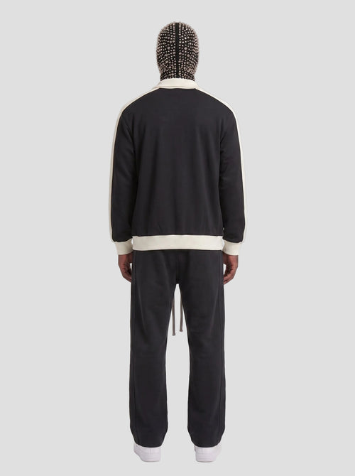 Contrast Trim Stand Collar Jacket