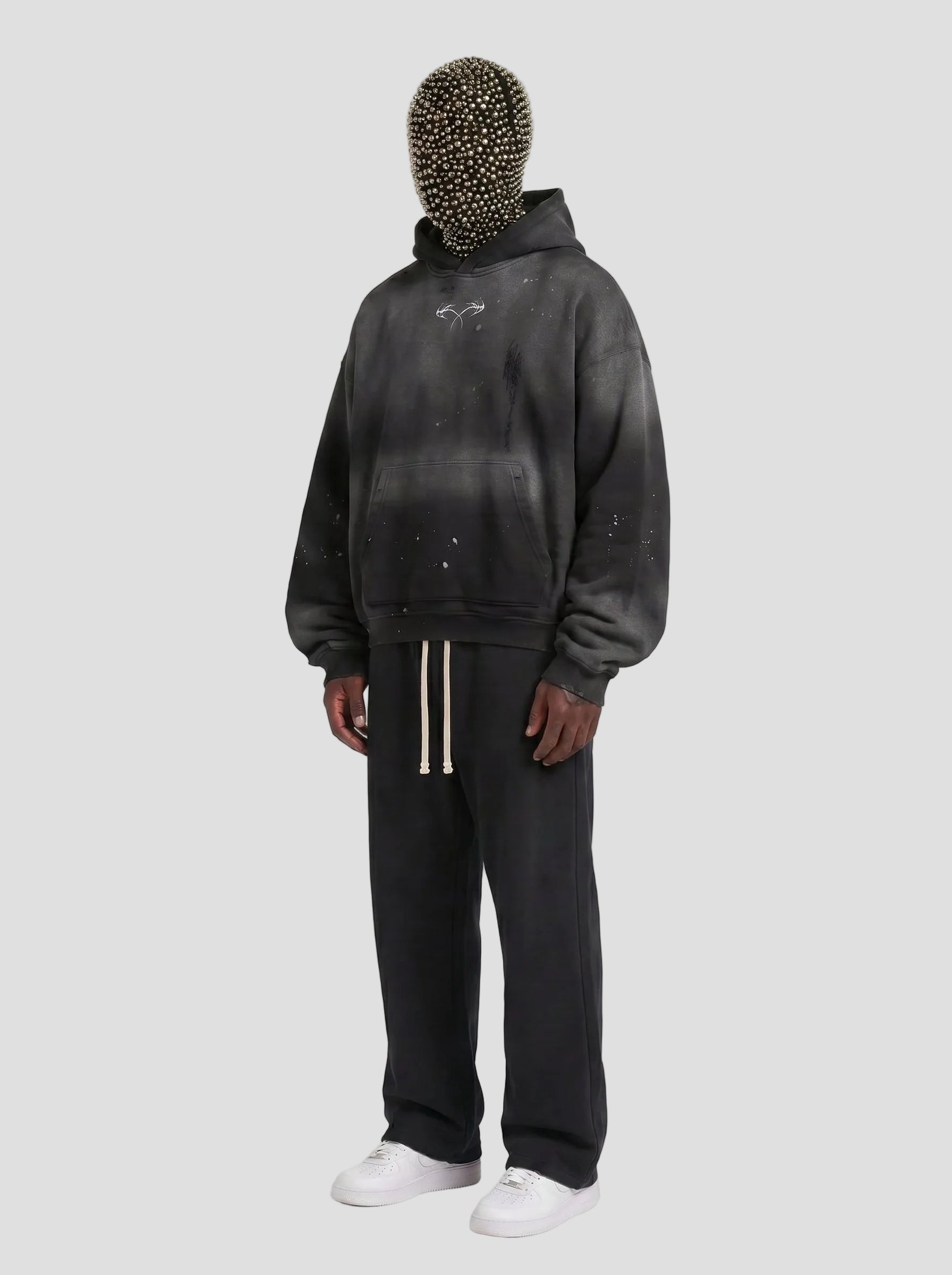 Vintage Wash Frayed Fleece Hoodie - 360 GSM