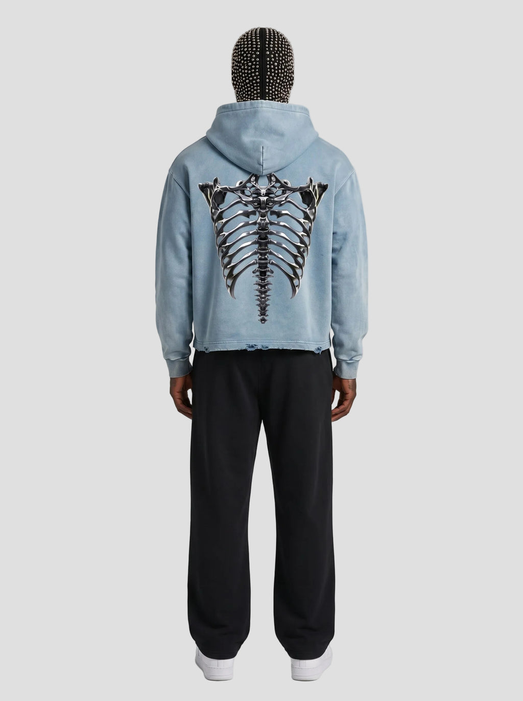 Vintage Washed Frayed-Hem Hoodie