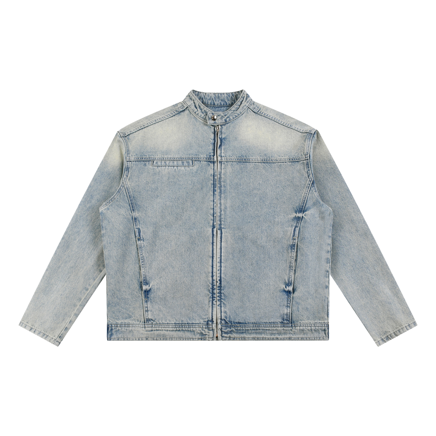 Vintage Wash Zip Denim Jacket