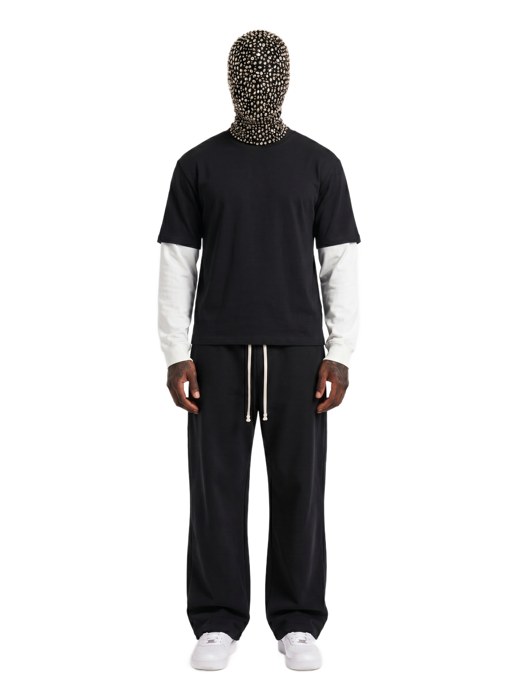 Layered Contrast Sleeve Cotton T-Shirt