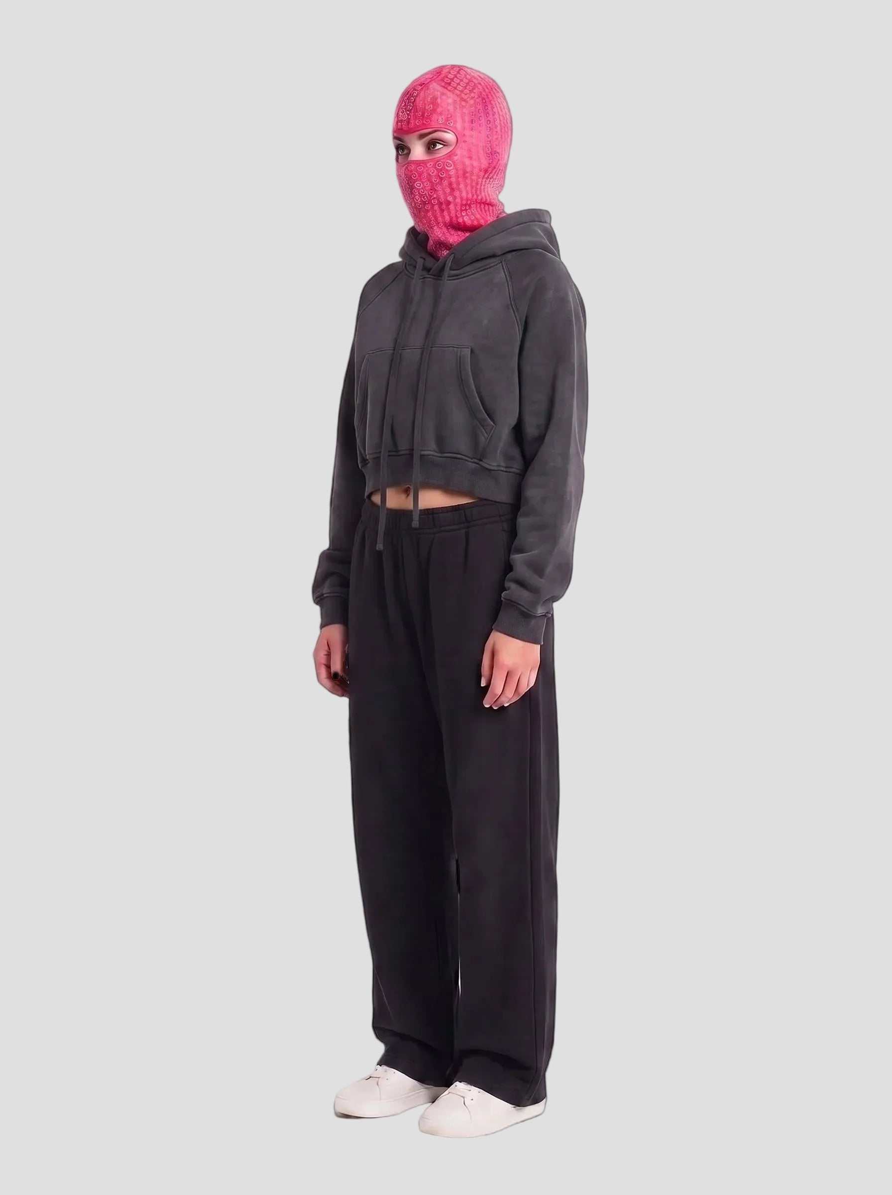 Snow Washed Cropped Hoodie