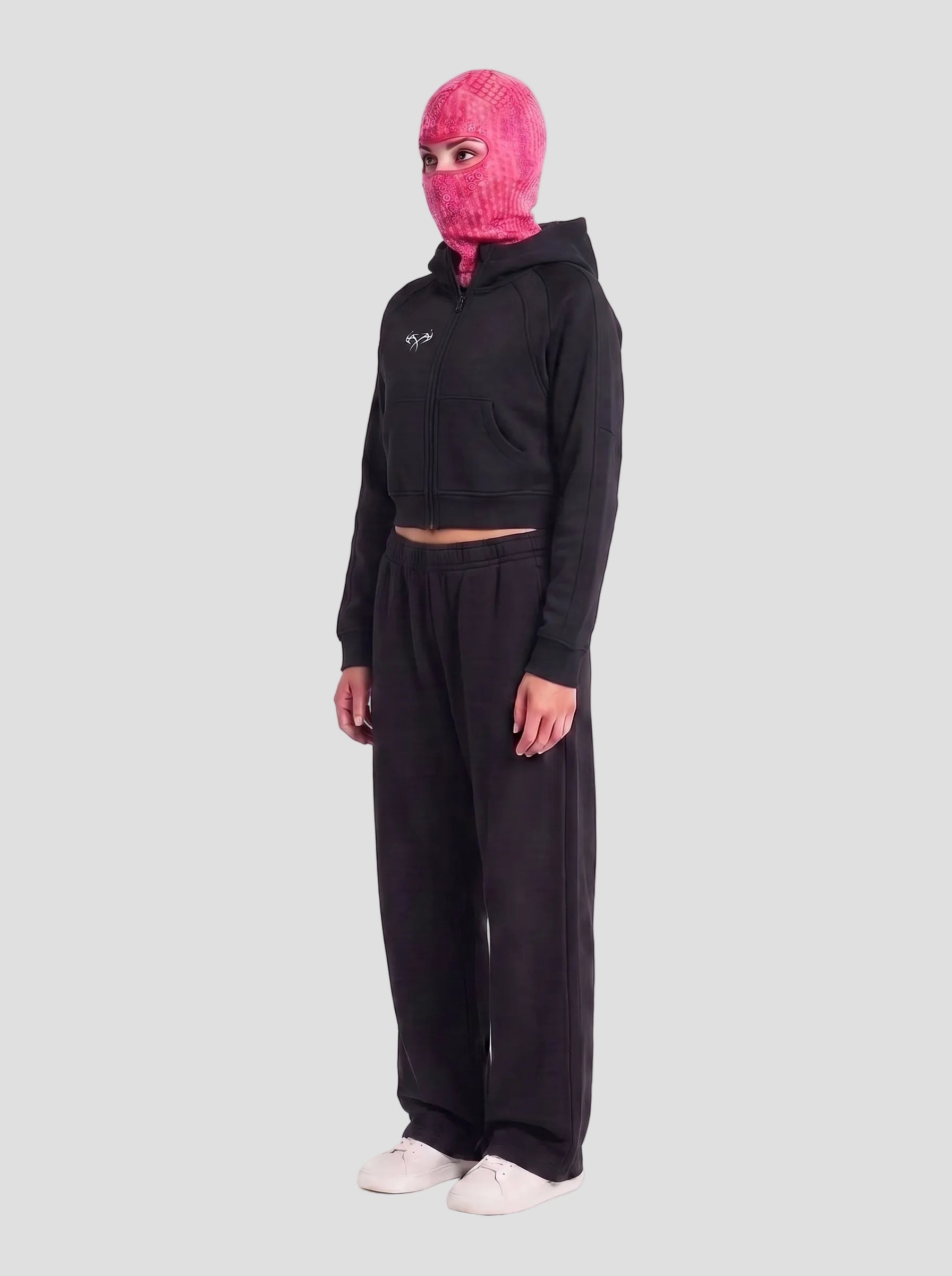 Cropped Zip-Through Hoodie