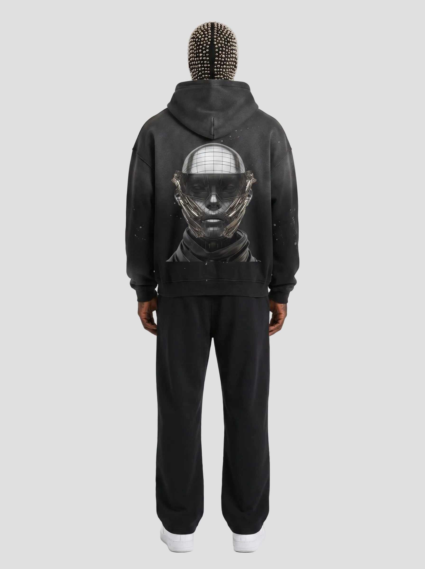 Vintage Wash Frayed Fleece Hoodie - 360 GSM