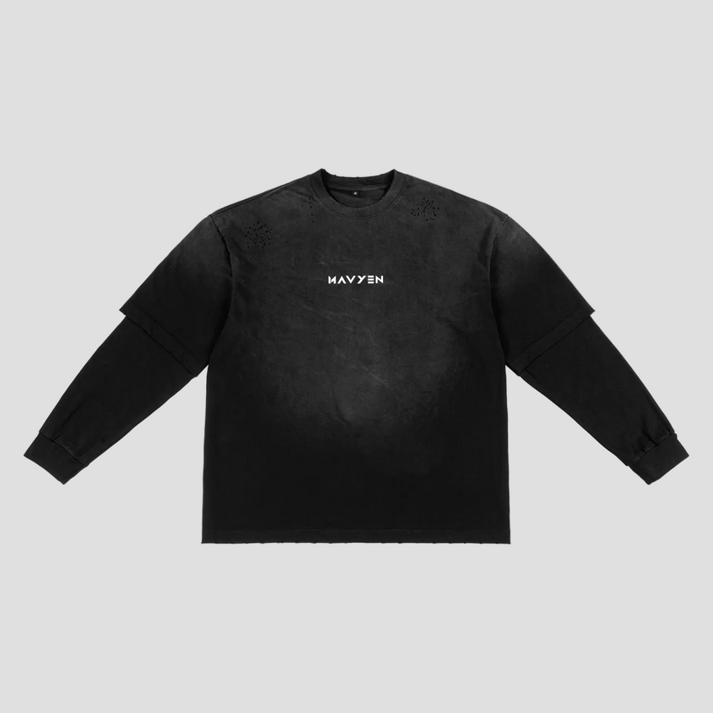 Sunfade Hand-Frayed Faux Two-Piece T-Shirt