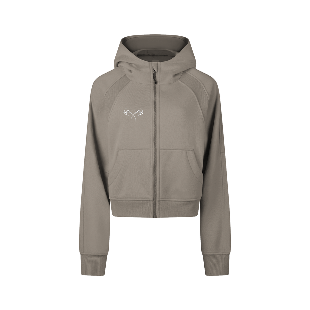 Cropped Zip-Through Hoodie