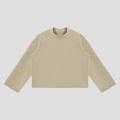 Unisex Mock Neck Raw Edge Boxy Sweatshirt
