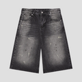 Men’s Vintage Wash Wide Leg Denim Shorts