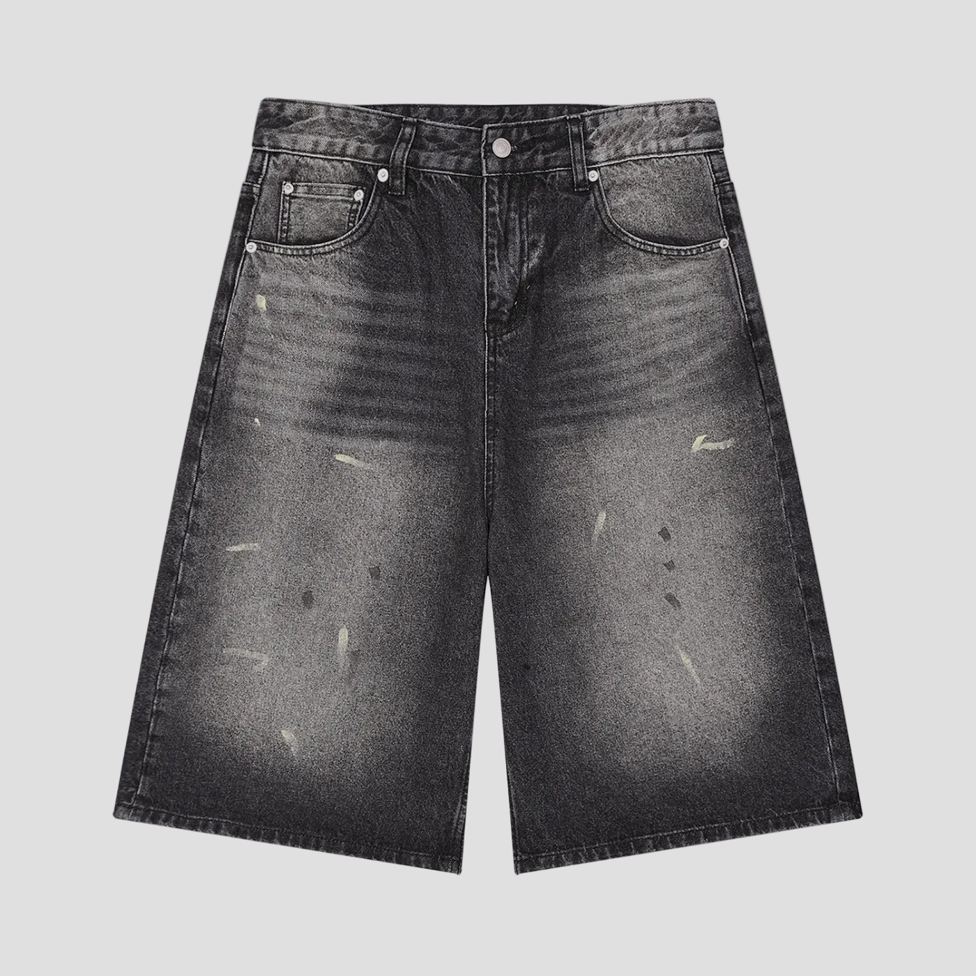 Men’s Vintage Wash Wide Leg Denim Shorts