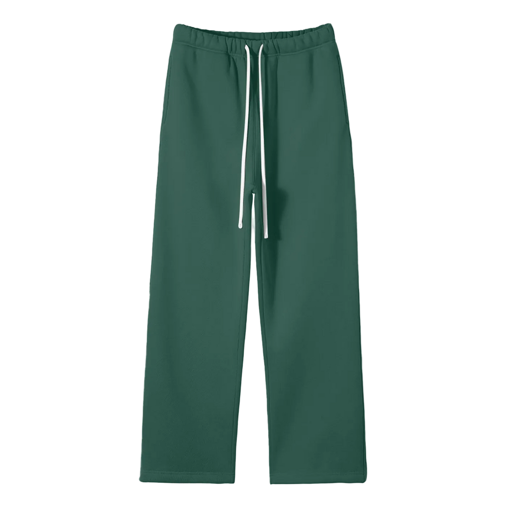 Unisex Solid Color Fleece Straight Leg Pants