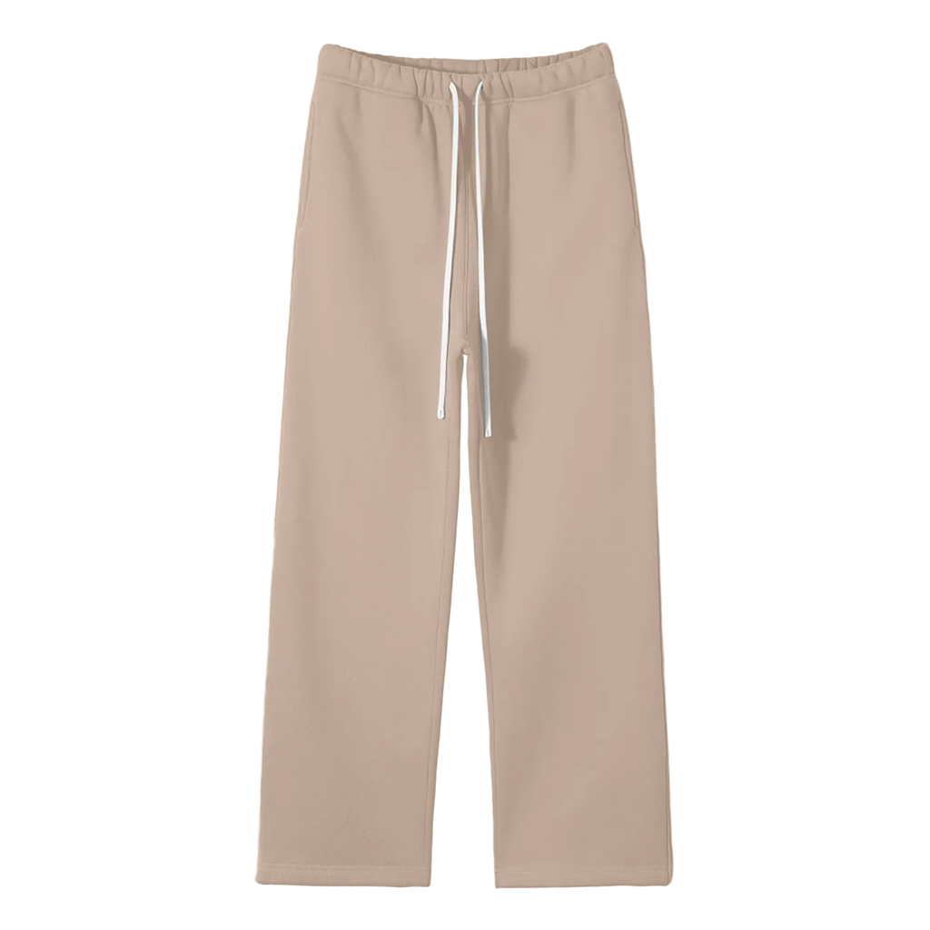 Unisex Solid Color Fleece Straight Leg Pants