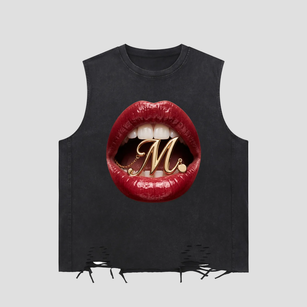 Snow Washed Raw-Hem Tank Top