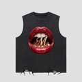 Snow Washed Raw-Hem Tank Top