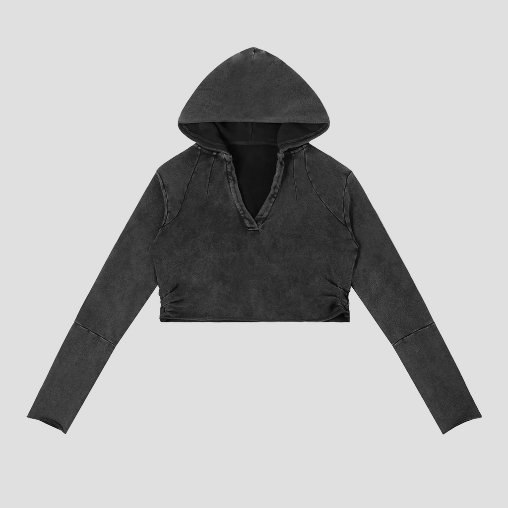 Vintage Washed Raw Edge Hoodie