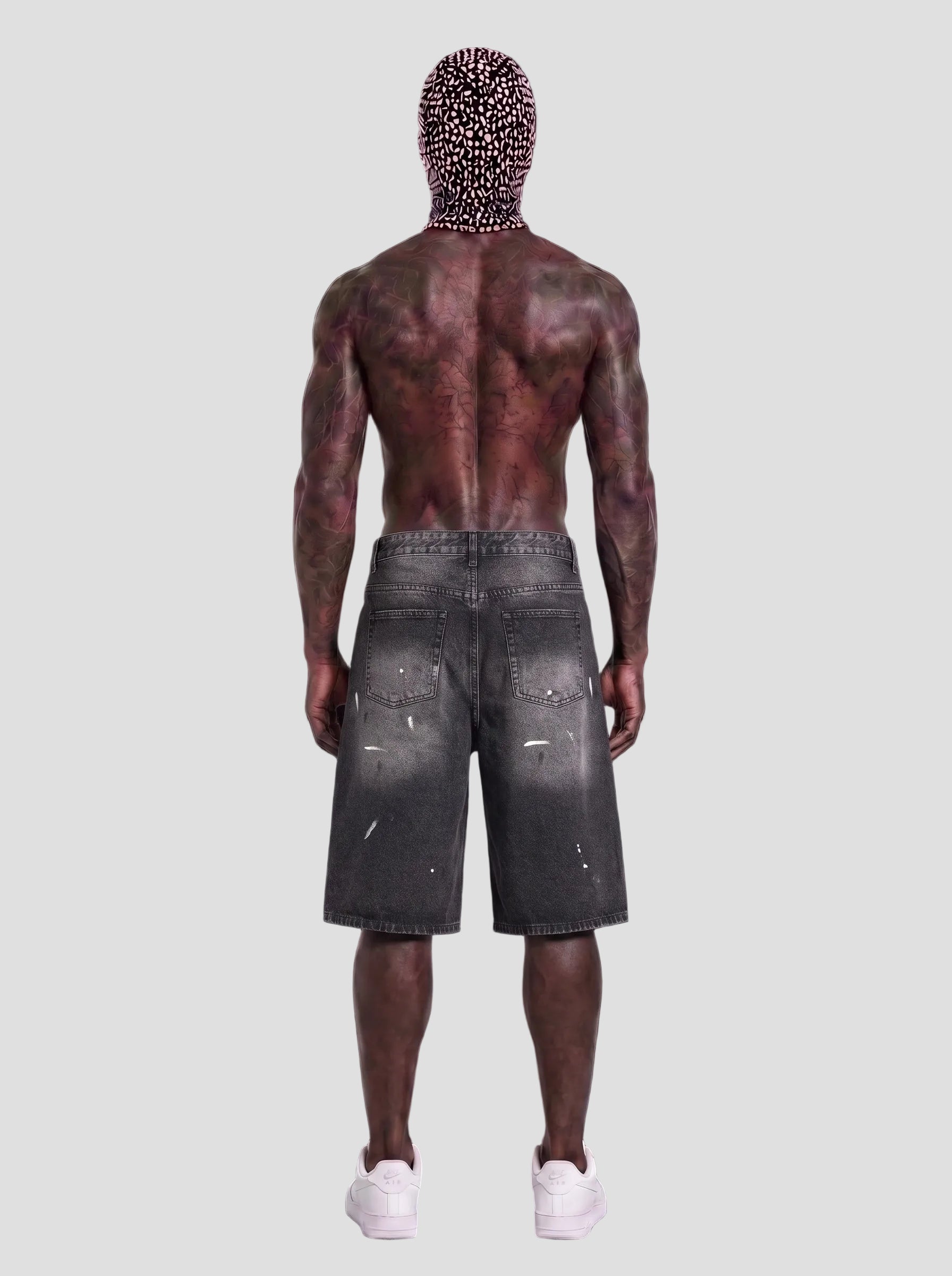 Men’s Vintage Wash Wide Leg Denim Shorts