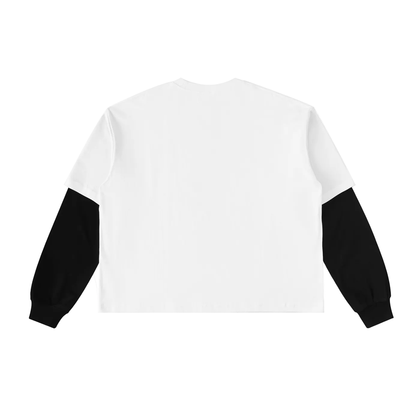 Layered Contrast Sleeve Cotton T-Shirt